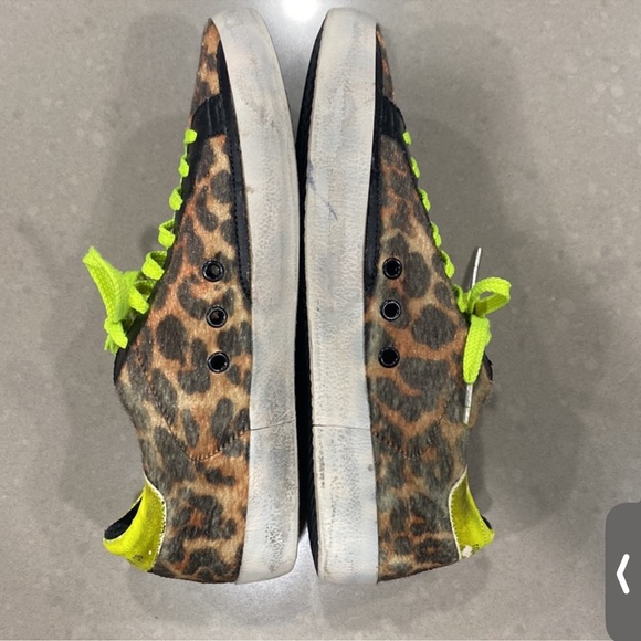 Golden Goose Shoes - Leopard Print Sneakers with Neon Accents